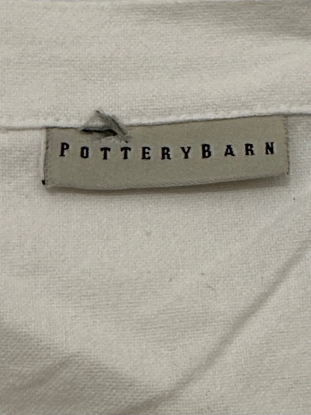 Pottery Barn Embroidered Square Pillow Cover in Cream and Navy Blue